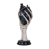 12.9" Black Heart with Skull Hand Statue - Magick Magick.com