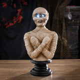 13" Mummy Bust with LED Light Statue - Magick Magick.com