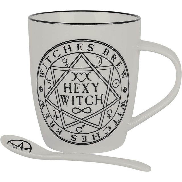 13 oz Ceramic Mug and Spoon Set - Hexy Witch - Magick Magick.com