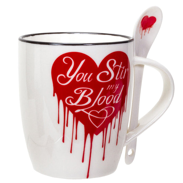 13 oz Ceramic Mug and Spoon Set - You Stir My Blood - Magick Magick.com