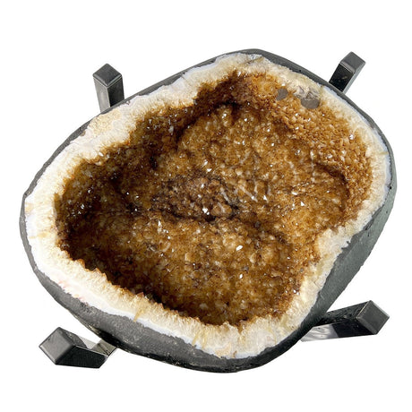 13" x 18" Citrine Geode Table with Stainless Steel Base - Magick Magick.com