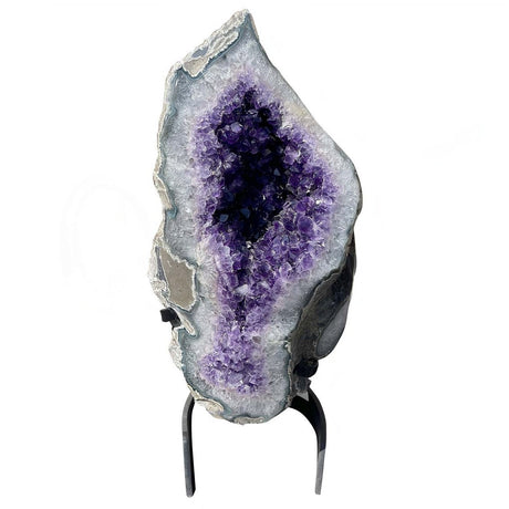 13" x 7" Amethyst Geode on Metal Stand - Magick Magick.com