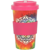 13.5 oz Bamboo Travel Mug with Sleeve - Tie Dye Mandala - Magick Magick.com