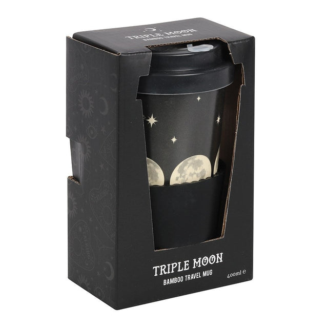 13.5 oz Bamboo Travel Mug with Sleeve - Triple Moon - Magick Magick.com