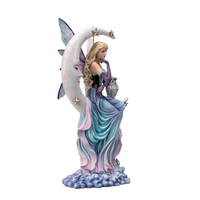 13.75" Luna Fairy with Owl Statue - Magick Magick.com