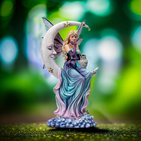 13.75" Luna Fairy with Owl Statue - Magick Magick.com