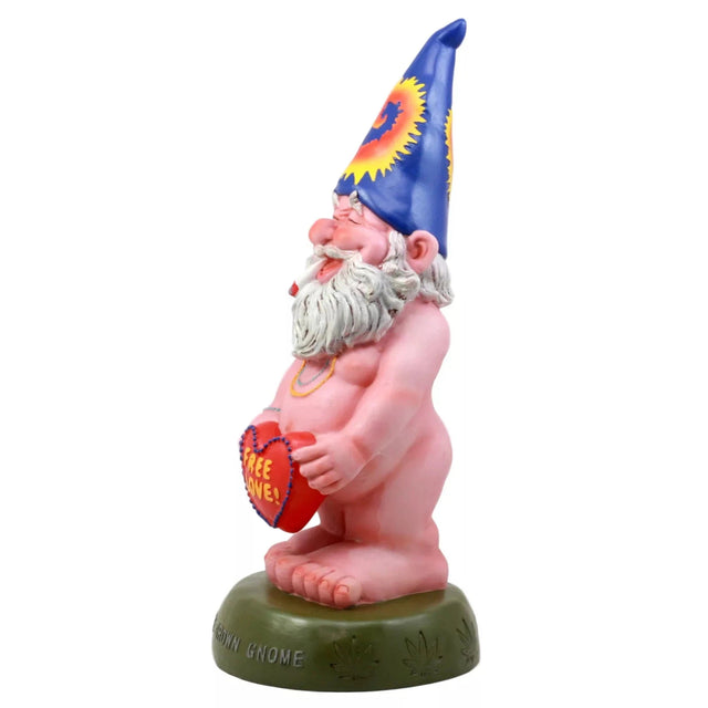 14" Gnome Statue - Free Love Hippie - Magick Magick.com