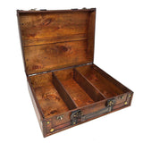 14.25" Antique Wooden Rosewood Travel Suitcase Storage Box - Magick Magick.com