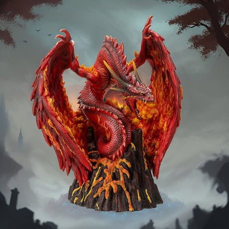 15" Asher Fire Dragon Statue - Magick Magick.com