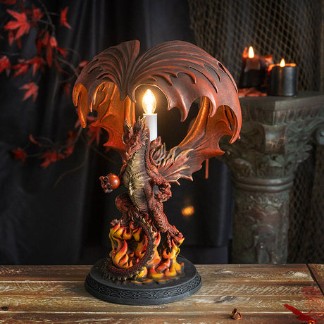 15.25" Fire Dragon Table Lamp - Magick Magick.com