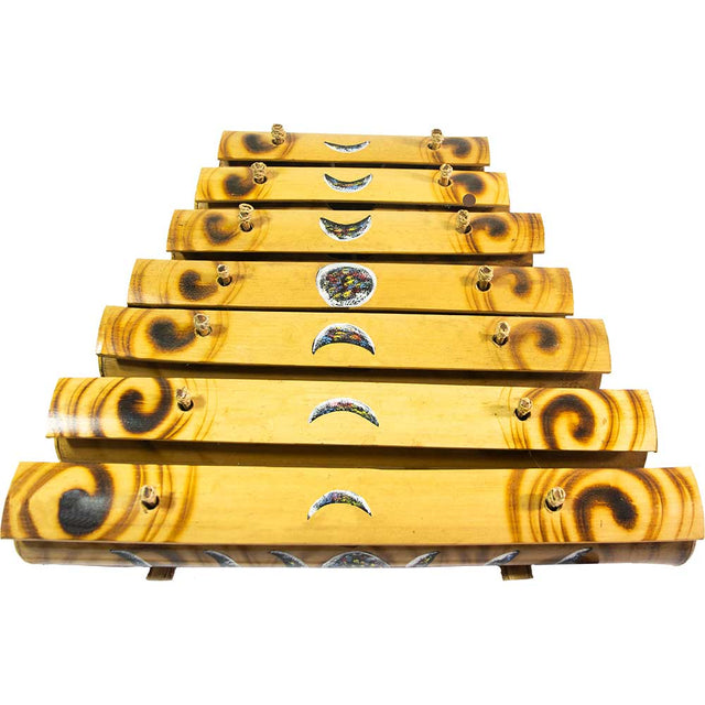 15.5" Bamboo Xylophone with Hand Painted Moon Phases - Magick Magick.com