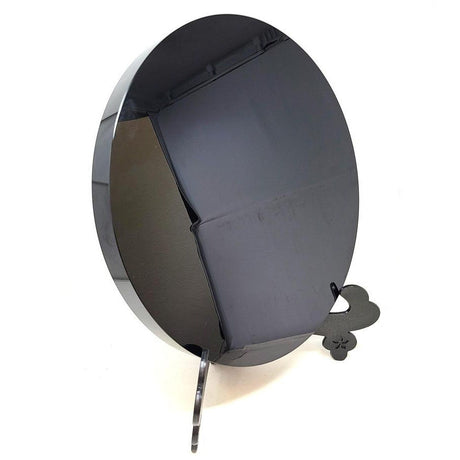 15.7" Black Obsidian Scrying Mirror with Stand - Magick Magick.com