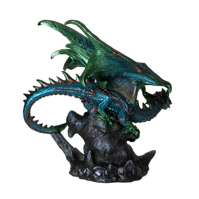 15.9" Dragon on Geode Rock Statue - Magick Magick.com