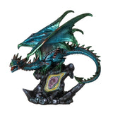 15.9" Dragon on Geode Rock Statue - Magick Magick.com