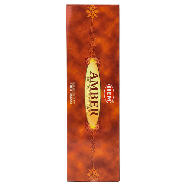 16" Amber Jumbo Hem Incense Sticks (6 Pack Case - 10 Sticks Each Pack) - Magick Magick.com