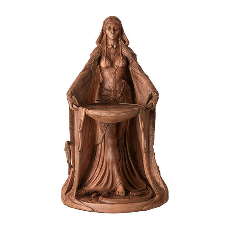 16" Celtic Danu Goddess Wood Finish Statue - Magick Magick.com