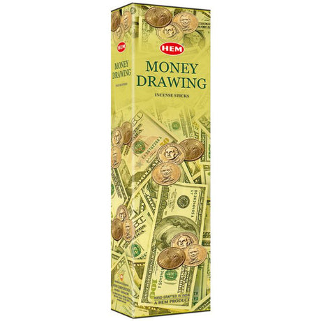 16" Money Drawing Jumbo Hem Incense Sticks (6 Pack Case - 10 Sticks Each Pack) - Magick Magick.com