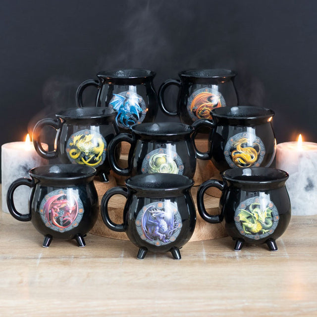 16 oz Anne Stokes Ceramic Color Changing Cauldron Mug - Ostara - Magick Magick.com