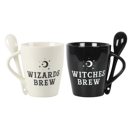 16 oz Ceramic Mug and Spoon Set - Witches Brew & Wizards Brew - Magick Magick.com