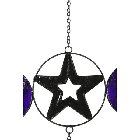 16.5" Triple Moon Wind Chime with Bells - Magick Magick.com