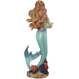 17" Standing Mermaid with Shell Statue - Magick Magick.com