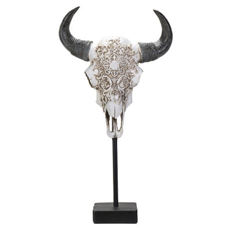 17.3" Carved Animal Skull on Stand Statue - Magick Magick.com