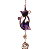 17.75" Purple Slinky Cat Wind Chime - Magick Magick.com