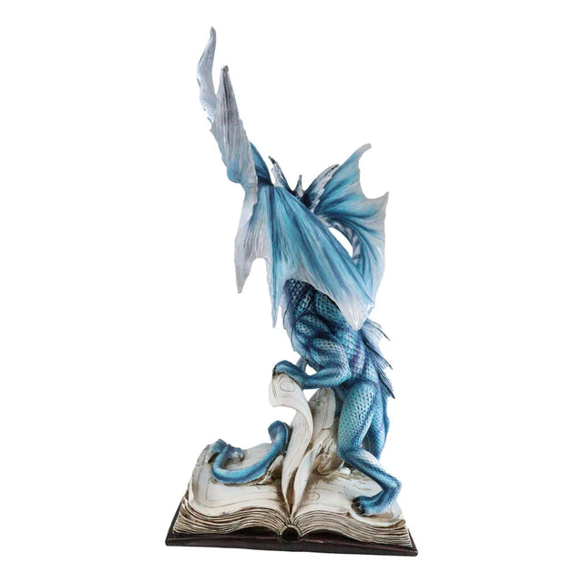 18" Blue Dragon with Spell Book Statue - Magick Magick.com