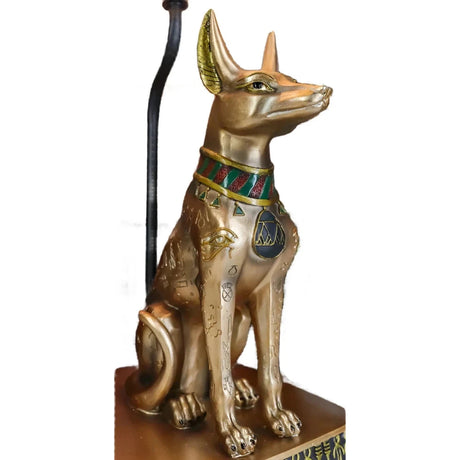 18" Egyptian Bronze Anubis Lamp - Magick Magick.com