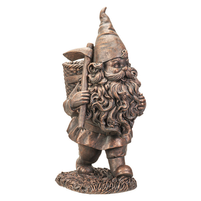 18" Gnome Statue - Bronze Gnome Planter - Magick Magick.com