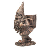 18" Gnome Statue - Bronze Gnome Planter - Magick Magick.com