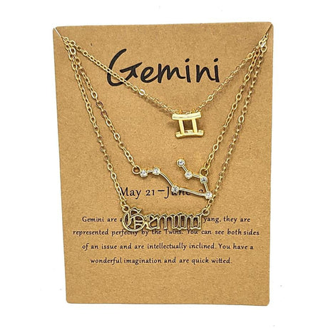 18" Zodiac Horoscope Constellation Gold Plated Necklace - Magick Magick.com