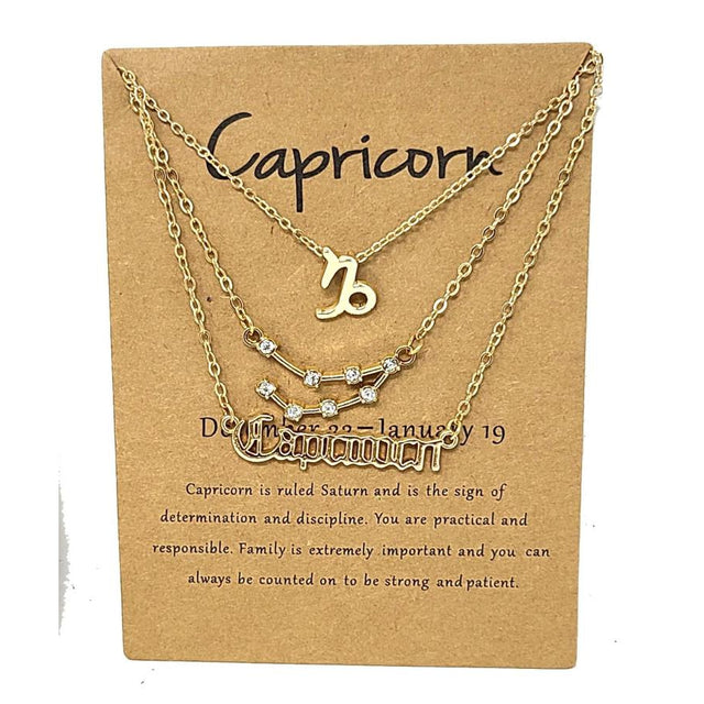 18" Zodiac Horoscope Constellation Gold Plated Necklace - Magick Magick.com