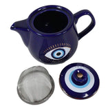 18 oz Ceramic Tea Pot - Evil Eye Blue - Magick Magick.com