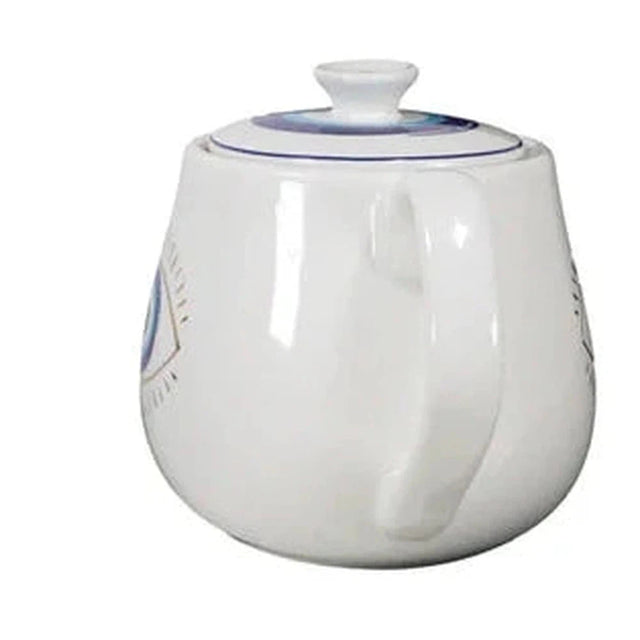 18 oz Ceramic Tea Pot - Evil Eye White - Magick Magick.com