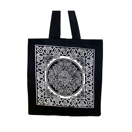 18" x 18" Celtic Knot Mandala Black & White Tote Bag - Magick Magick.com