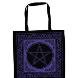 18" x 18" Pentagram Purple & Black Tote Bag - Magick Magick.com