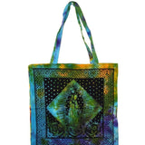 18" x 18" Santa Muerte Tie Dye Tote Bag - Magick Magick.com