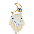 18.5" Boho Moon Dream Catcher with Woven Evil Eye & Macrame - Magick Magick.com