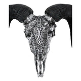 19.3" Carved Resin Cow Skull in Silver - Magick Magick.com