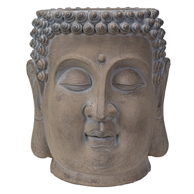 19.5" Zen Buddha Head Resin Planter Pot - Magick Magick.com