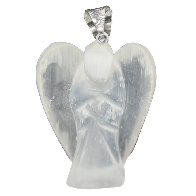 1.5" Stone Angel Pendant - Selenite - Magick Magick.com