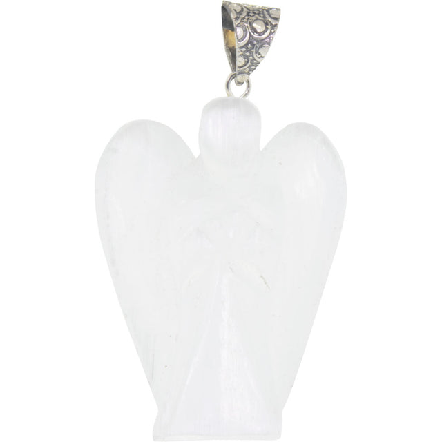 1.5" Stone Angel Pendant - Selenite - Magick Magick.com