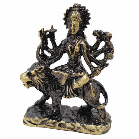 1.75" Maa Durga Mini Solid Brass Statue - Magick Magick.com