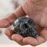 1.9" Black Labradorite Gemstone Skull - Magick Magick.com