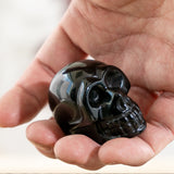 1.9" Black Obsidian Gemstone Skull - Magick Magick.com