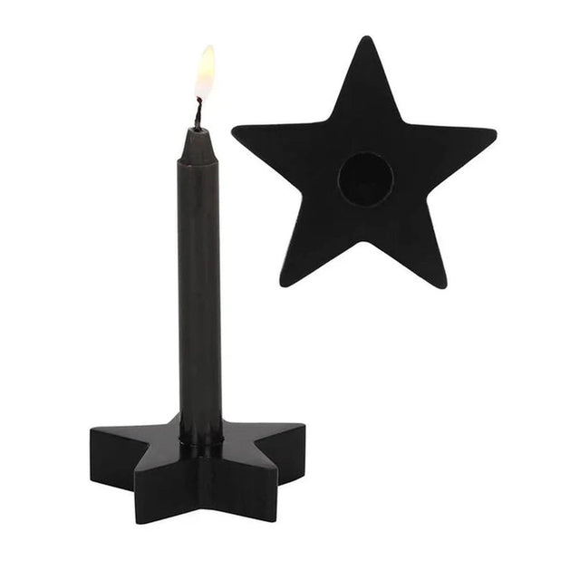 2" Black Star Spell Candle Holder - Magick Magick.com