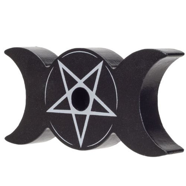 2" Triple Moon Pentacle Spell Candle Holder - Magick Magick.com