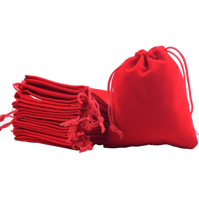 2" x 2.5" Unlined Velvet Bag - Red - Magick Magick.com