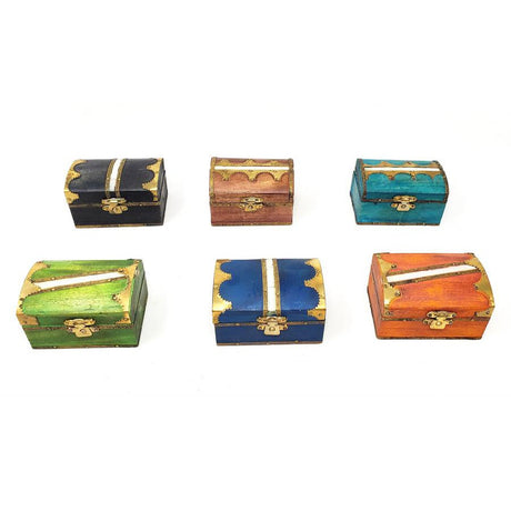 2" x 3" Colored Wooden Box with Brass (Assorted Colors) - Magick Magick.com